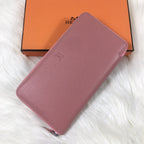 HERMES SILK'IN CLASSIC WALLET 20 LIGHT PINK GRAINED CALFSKIN