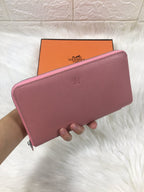 HERMES SILK'IN CLASSIC WALLET 20 LIGHT PINK GRAINED CALFSKIN