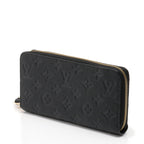 LOUIS VUITTON LV ZIPPY WALLET LONG PURSE BLACK MONOGRAM EMPREINTE LEATHER