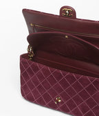 Chanel Maxi Flap Bag Burgundy | Suede Calfskin & Gold-Tone Metal