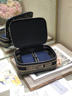 DIOR SMALL 24 VANITY CASE IN BLACK MONOGRAM OBLIQUE JACQUARD