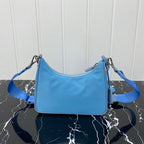 PRADA HOBO 22 BAG IN SAPPHIRE BLUE RE-NYLON