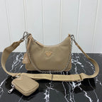 PRADA HOBO 22 BAG IN FLAX YELLOW RE-NYLON