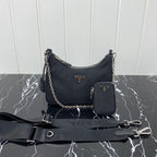 PRADA HOBO 22 BAG IN BLACK RE-NYLON