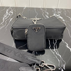 PRADA HOBO 22 BAG IN BLACK RE-NYLON