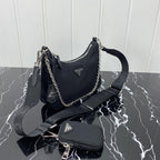 PRADA HOBO 22 BAG IN BLACK RE-NYLON