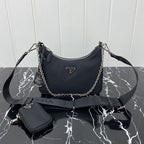 PRADA HOBO 22 BAG IN BLACK RE-NYLON