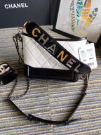 CHANEL MEDIUM 20 HOBO BAG IN WHITE MIX BLACK CALFSKIN WITH STRAP