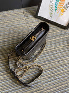 CHANEL MEDIUM 20 HOBO BAG IN BLACK CALFSKIN WITH STRAP