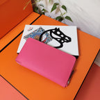 HERMES Zipper Wallet 20 Pink Epsom