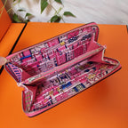 HERMES Zipper Wallet 20 Pink Epsom