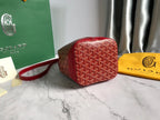 PETIT FLOT BUCKET BAG 22 IN CLASSIC RED GOYARDINE CANVAS AND LAMBSKIN TRIM