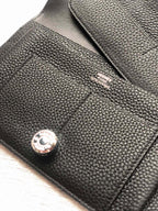 HERMES Dogon Wallet 20 Black Togo Shw