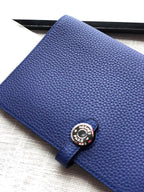 HERMES Dogon Wallet 20 Blue Togo Shw