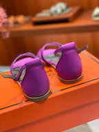 HERMES SANTORINI SANDAL RED VIOLET CALFSKIN