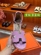 HERMES SANTORINI SANDAL LAVENDER CALFSKIN