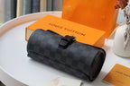 LOUIS VUITTON LV 25S ASTUCCIO PER 3 OROLOGI 20 IN BLACK DAMIER GRAPHITE CALFSKIN