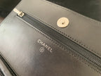 CHANEL WOC 19CM BLACK LAMBSKIN SILVER HARDWARE