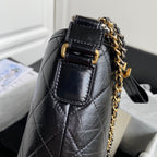 CHANEL GABRIELLE MEDIUM 28 HOBO BAG IN BLACK CALFSKIN