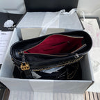 CHANEL GABRIELLE MEDIUM 28 HOBO BAG IN BLACK CALFSKIN