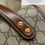GUCCI HORSEBIT 1955 SMALL 27 BAG IN BEIGE CANVAS AND BROWN CALFSKIN