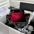 CHANEL GRABRIELLE SMALL 24 BACKPACK IN BLACK CALFSKIN