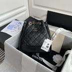 CHANEL GRABRIELLE SMALL 24 BACKPACK IN BLACK CALFSKIN