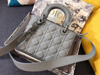 DIOR MEDIUM LADY 20 BAG IN GREY CALFSKIN