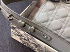 DIOR MEDIUM LADY 20 BAG IN GREY CALFSKIN