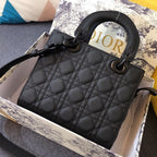 DIOR MEDIUM LADY 20 BAG IN BLACK CALFSKIN