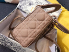 DIOR MINI LADY 17 BAG IN CAMEL BROWN CALFSKIN