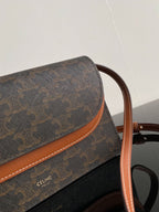 CELINE TRIPHOME 20 DOUBLE LAYER MONOGRAM BLACK PATTERN CALFSKIN BAG