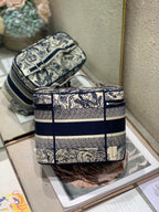 DIOR SMALL 25 VANITY CASE IN BLACK MONOGRAM OBLIQUE JACQUARD