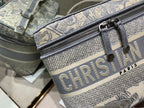 DIOR SMALL 25 VANITY CASE IN PASTEL GRAY MONOGRAM OBLIQUE JACQUARD