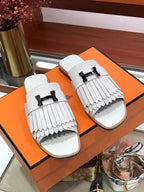 HERMES ROYAL SANDAL WHITE LAMBSKIN