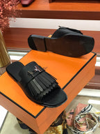 HERMES ROYAL SANDAL BLACK LAMBSKIN