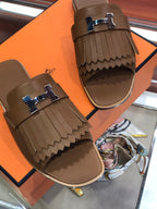 HERMES ROYAL SANDAL CHOCOLATE LAMBSKIN