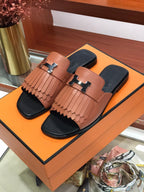 HERMES ROYAL SANDAL CHESTNUT LAMBSKIN