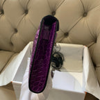 HERMES KELLY CUT 31 IN VIOLET PURPLE ALLIGATOR LEATHER WITH GOLD HARDWARE