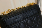DIOR CARO MINI BAG 20 IN BLACK CALFSKIN