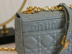 DIOR CARO MINI BAG 20 IN LIGHT BLUE CALFSKIN
