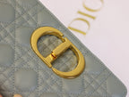 DIOR CARO MINI BAG 20 IN LIGHT BLUE CALFSKIN