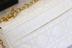 DIOR CARO MINI BAG 20 IN WHITE CALFSKIN