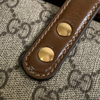 GUCCI HORSEBIT 1955 MINI 23 BAG IN BEIGE CANVAS AND BROWN CALFSKIN
