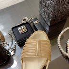 CHANEL SLINGBACKS SANDAL IN CAMEL BEIGE SUEDE