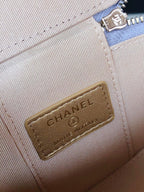 CHANEL MINI 11 VANITY CHAIN IN LIGHT GREY CALFSKIN GOLD HARDWARE