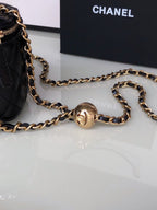 CHANEL MINI 11 VANITY CHAIN IN BLACK CALFSKIN GOLD HARDWARE