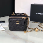 CHANEL MINI 11 VANITY CHAIN IN BLACK CALFSKIN GOLD HARDWARE