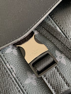 LOUIS VUITTON BACKPACK 45 IN BLACK CALFSKIN AND GUN METAL MONOGRAM ECLIPSE CANVAS