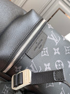 LOUIS VUITTON BACKPACK 45 IN BLACK CALFSKIN AND GUN METAL MONOGRAM ECLIPSE CANVAS